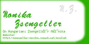 monika zsengeller business card